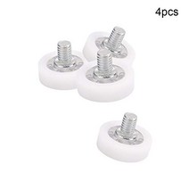 MroMax 4Pcs DR22C1L8 M6 Screw Plastic sheave Pulley Bearing White Nylon for Drawer Refrigerator Prin, 1, 4 Pcs