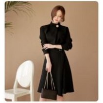 전문직 오피스룩 라운드넥 레이스 벨트 매치 원피스