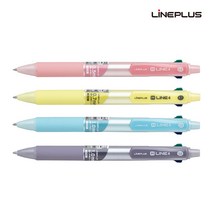 라인플러스 4색볼펜 M-LINE 4, 0.5mm, 옐로우 1자루