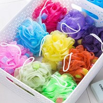 도매팜 거품이 풍성하게 나는 스펀지 샤워타올 거품볼 샤워볼, 3p, 랜덤