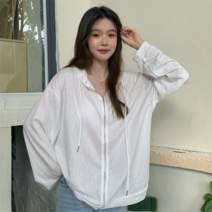 허니비 몬스 가오리핏 캐주얼 여성 얇은 긴팔 후드집업