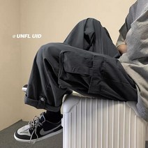 DFMEI 추동바지 남성 와이드 트레이닝 팬츠