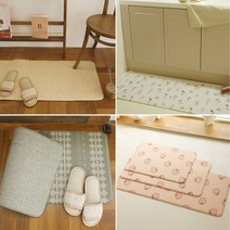 바자르 1+1 총2장 양면쿠션 주방매트 소+소/중/대 택1, 2.소+중/02.린넨네이쳐