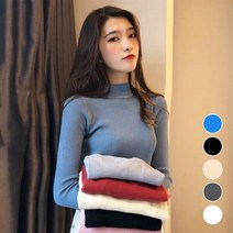 [숙대공장] 심플 기본 스타일 여성 신축성 좋은 반목 티셔츠