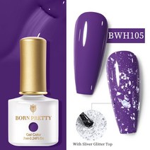 BORN PRETTY 7ML 반짝이 탑 코트 골드 실버 로즈 네일 젤 폴란드어 기능 세미 퍼머넌트 바니쉬, 76 BWH105