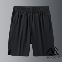MOHEGIA 반바지 남성 스포츠 느슨한 여름 얇은 아이스 실크 바지 남성 캐주얼 느슨한 빠른 건조 비치 바지 남성