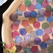 실링스티커 다꾸 인스 실링왁스 인장 스티커 4컬러, 블루