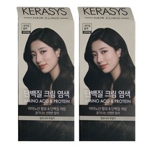 [애경]케라시스 단백질 크림 염색 염모제 120g x2개, 01.내추럴블랙 2개