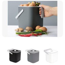 냄새No 초파리No 냄새차단 물기제거채반 손잡이 음식물쓰레기통 캠핑용 잔반처리 원룸, 블랙