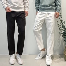 봄 상품 편안한 코튼 밴딩 슬랙스 남자 면 끈 바지 준옴므