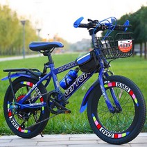 초등학생자전거 초등학생 어린이 16-20인치 초등생 저학년 선물 초등 퀄리티 산악, 22인치 이상  형광그린 럭셔리 선물팩