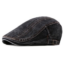 wuaumx 캐주얼 봄 여름 베레모 모자 남성 여성 데님 뉴스보이 모자 바이저 코튼 cabbie herringbone cap duckbill ivy flat cap