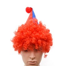 광대가발모자빨강 삐에로모자 고깔 파티 할로윈, 단품