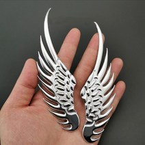 화인 메탈 윙 스티커 자동차 엠블럼, 실버, 전차종