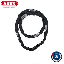 아부스 자전거 자물쇠 4804C 110cm 체인락, 블랙
