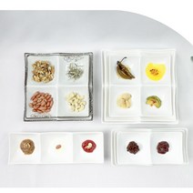 도자기 직사각 정사각 나눔접시 2구 3구 4구, 4.스퀘어 3구 나눔접시 27.5Cm, 1개
