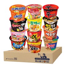 블루존 오뚜기 농심 삼양 용기컵라면 12종세트(진매+참깨+열+김치면+신라면+육개장+튀김우동+새우탕+삼양라면+불닭볶음+까르보불닭+간짬뽕)세트, 1세트