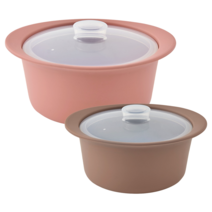 퍼기 이유식 멀티 찜기 800ml + 550ml 세트, 단품, 드라이로즈 대, 토프브라운 소, 1세트