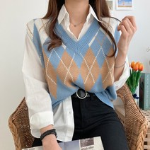 작은방 국내 제작 고퀄리티 아가일 브이넥 베스트 아방핏 니트 조끼 4컬러 (중국업체의 사진도용 해외배송 주의하세요. 구매전 판매자 작은방 및 국내배송을 꼭 확인 후 구매하세요.)