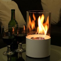바이오 에탄올 불멍 램프 알콜 내열 유리 불꽃 유리난로 레스토랑 실내용 캠핑용 난로 업소용 인테리어, 블랙