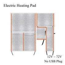 원적외선 히터 전기 난로 12v 24v 난방 필름 패드 열 탄소 섬유 랩 애완 동물 옷, 310x220mm