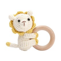 아기 체육관 신생아 유아 놀이 놀이방 매트 베이비 장난감 1Pc Teether 음악 딸랑이 크로 셰 동물 BPA 나무 설치류 몬테소리 모바일 완구, [02] 2