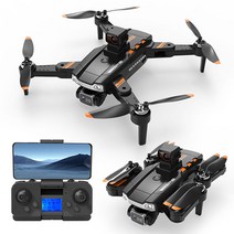 UOKOW 고화질 8K 카메라 50매춤 GPS 13KM 5G이미지전송 내풍 전문 촬영용 드론 S1pro, 블랙 배터리2개