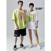 남자짐웨어 짐웨어 남자오버핏반팔티 헬스옷 남자헬스반팔 머슬핏반팔티 근육도그 여름 트렌드 프린트 루즈핏 트레이닝복 스포츠 캐주얼