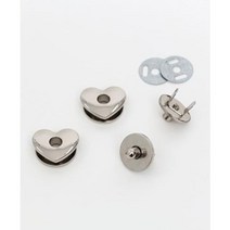 [아씨원단] 83-754 하트 자석 단추 23mm_실버 Z1 자석단추, 1개