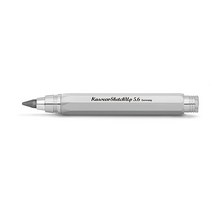 카베코 Sketch Up 새틴 크롬 5.6mm 5B 리드 펜슬 솔리드 메탈 팔각형 8 엣지 디자인 I 샤프 10.3cm4인치 접이식 리필 가능 실버