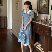 vsyoy빅사이즈 여름옷 여성 패션 원피스 빈티지한 디자인감
