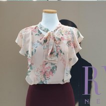 리안뉴욕플라워리본타이블라우스RMFWBL020