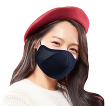 이온플러스 빨아쓰는 마스크 숨쉬기 편한 필터 교체 새부리형 면 천, 2 . 네이비 대형, 1개