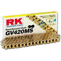 rk 드라이브 체인 gv420ms-100l 전착금도금 gv420ms 오토바이 드라이브트레인 체인 스프라켓, 140리터, gv골드