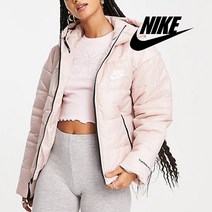 나이키 컬러블록 여성 따뜻한 숏패딩 자켓 연핑크