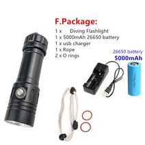 수중써치 수중랜턴 xhp50.2 l2 led 손전등 100m 수중 가장 전문 다이빙장비, f 패키지, l2 led 백색광
