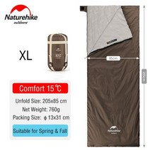 Naturehike 네이처하이크 침낭 초경량 LW180 면 침낭 여름 방수 하이킹 캠핑 침낭 경량침낭 비상침낭 여름침낭 미니 침낭 초경량침낭 캠핑 침낭 백패킹 침낭 슬리핑백 켐핑, 발송, 브라운-205x85cm