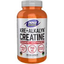 NOW Kre-Alkalyn Creatine 크레 알카린 크레아틴 750mg 240캡슐