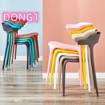 예쁜 인테리어 일체형 카페의자 디자인의자 정리 겹치는의자 카페가구 PP 플라스틱, B.블랙
