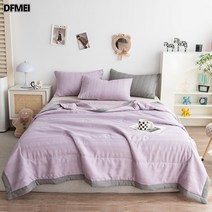 DFMEI A타입 스킨 와플 심플 퓨어 컬러 콩 여름 이불 나체 수면 고급감 여름 쿨링 이불 싱글 2인 에어컨 이불, 크리스탈 바이올렛, 150x200cm(홑이불)