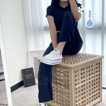 [당일발송/세트가격/초저가] 무지 크롭티 밴딩 와이드 냉장고팬츠 세트