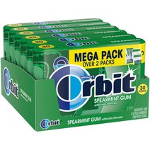 미국직구 ORBIT 스피어민트 슈가 프리 츄잉껌 30개 (6개 팩), 상세참조, 수량