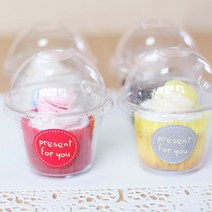 이홈베이킹 발렌타인데이 초콜릿만들기 모음, 1개, 86_PET케이스-투명컵케익(뚜껑포함)