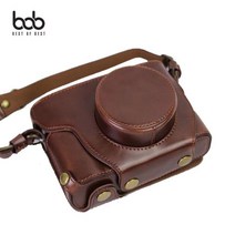 bob 후지필름 Fuji X100F 카메라 가죽 케이스 스트랩, 카멜브라운, 후지X100F