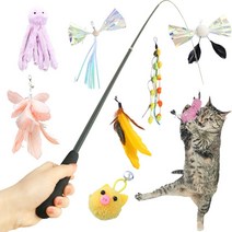 심플리멜로우 고양이 장난감 낚시대 리필 쥐 새 74종, 54. 꼬리나비 흰색