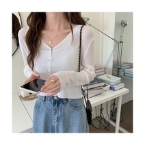 반짝이 스웨터 베이직 반팔 긴팔 글리터니트 여름 v넥 캔디 색상 가디건 긴 소매 니트 자른 목도리 자외선 차단 탄력성 겉옷 부드럽고 달콤한 상품