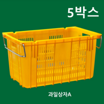 플라스틱 과일 상자 콘테나 5박스 바구니 농산물 운반, 과일상자 5개