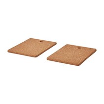 [이케아] HEAT 헤아트 냄비받침 2개세트/사각형/깔판/주방용품/받침대/식탁, 상세 설명 참조, 색상:코르크_905.211.71