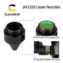 최신형 레이저 각인기 Cloudray-에어 노즐 직경 18mm FL38.1mm CO2 레이저 절단기용 레이저 헤드, 03 Nozzle with Lens