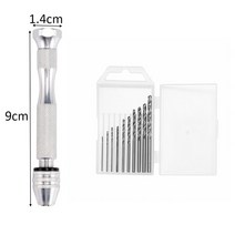 수동드릴 금속 핸드 드릴 1 세트 0.8-3.0mm 비트 나사 UV 에폭시 수지 금형 도구 DIY 보석 만들기 장비, [05] Silver Set